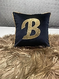 Harfli kadife kırlent